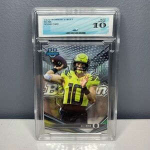 Bo Nix 2022 Rookie RC Graded Bowman Chrome Denver Broncos NFL NCAA Football Card